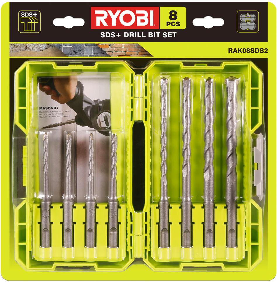 

Набор буров и зубил RYOBI RAK08SDS2 (8шт) [5132004209], RAK08SDS2 (8шт)