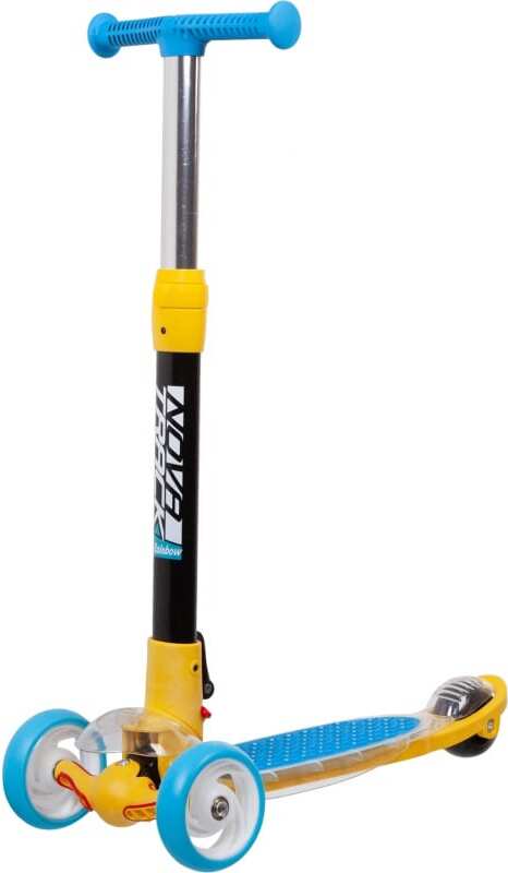 

Самокат Novatrack RainBow Pro Transparent 120PROT.RAINBOW.BL20 (голубой/желтый)