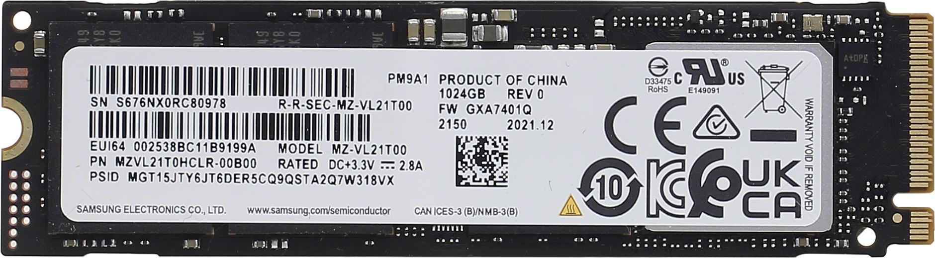 

Жесткий диск Samsung SSD M.2 1.0Tb PM9A1 (MZVL21T0HCLR)