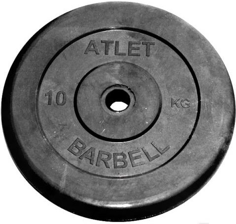 

Диск для штанги MB Barbell Atlet d26 мм 10 кг черный, Диск для штанги MB Barbell Atlet d26мм 10кг черный