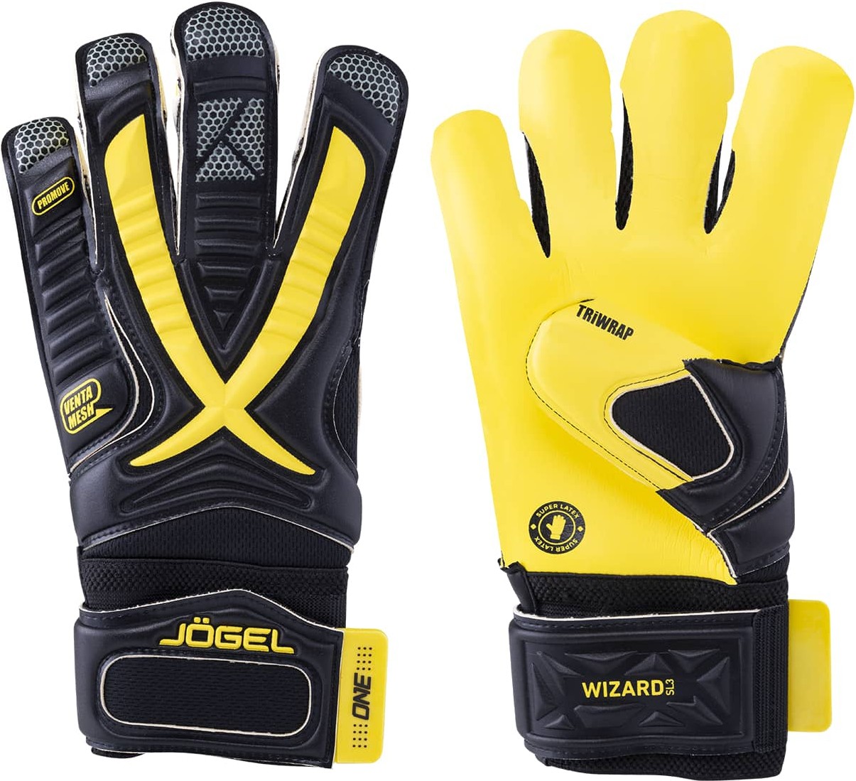 

Перчатки вратарские Jogel ONE Wizard SL3 Roll-hybrid р-р 11 Yellow/Black