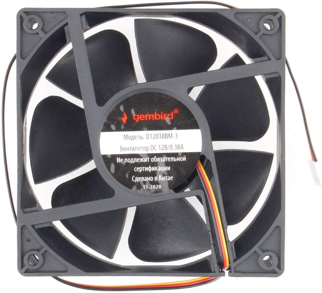 

Система охлаждения Gembird D12038BM-3, Вентилятор для корпуса Gembird D12038BM-3