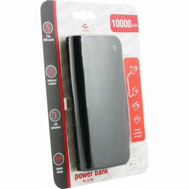 

Портативное зарядное устройство Global DL-515S 10000 mAh, DL-515S 10000 mAh