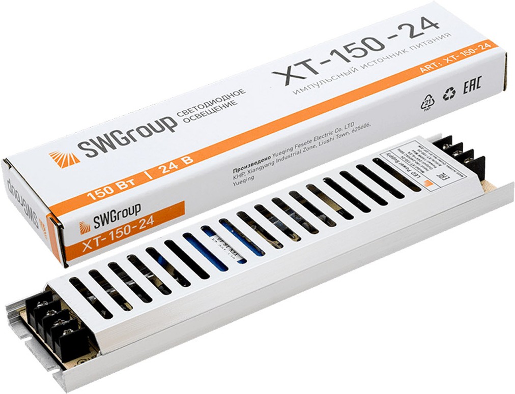 

SWG Ультратонкий блок питания в металлическом корпусе, IP20, 150W, 24V [XT-150-24], Блок питания SWG Ультратонкий блок питания в металлическом корпусе, IP20, 150W, 24V XT-150-24