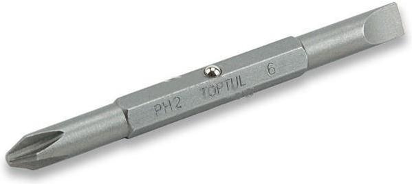 

Насадка двухсторонняя Toptul PH1/SL5mm 75мм [FKAA0105], Насадка двухсторонняя PH1/SL5mm 75мм
