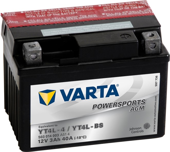 

Мотоаккумулятор Varta T4L-BS 3 А/ч (503014004)