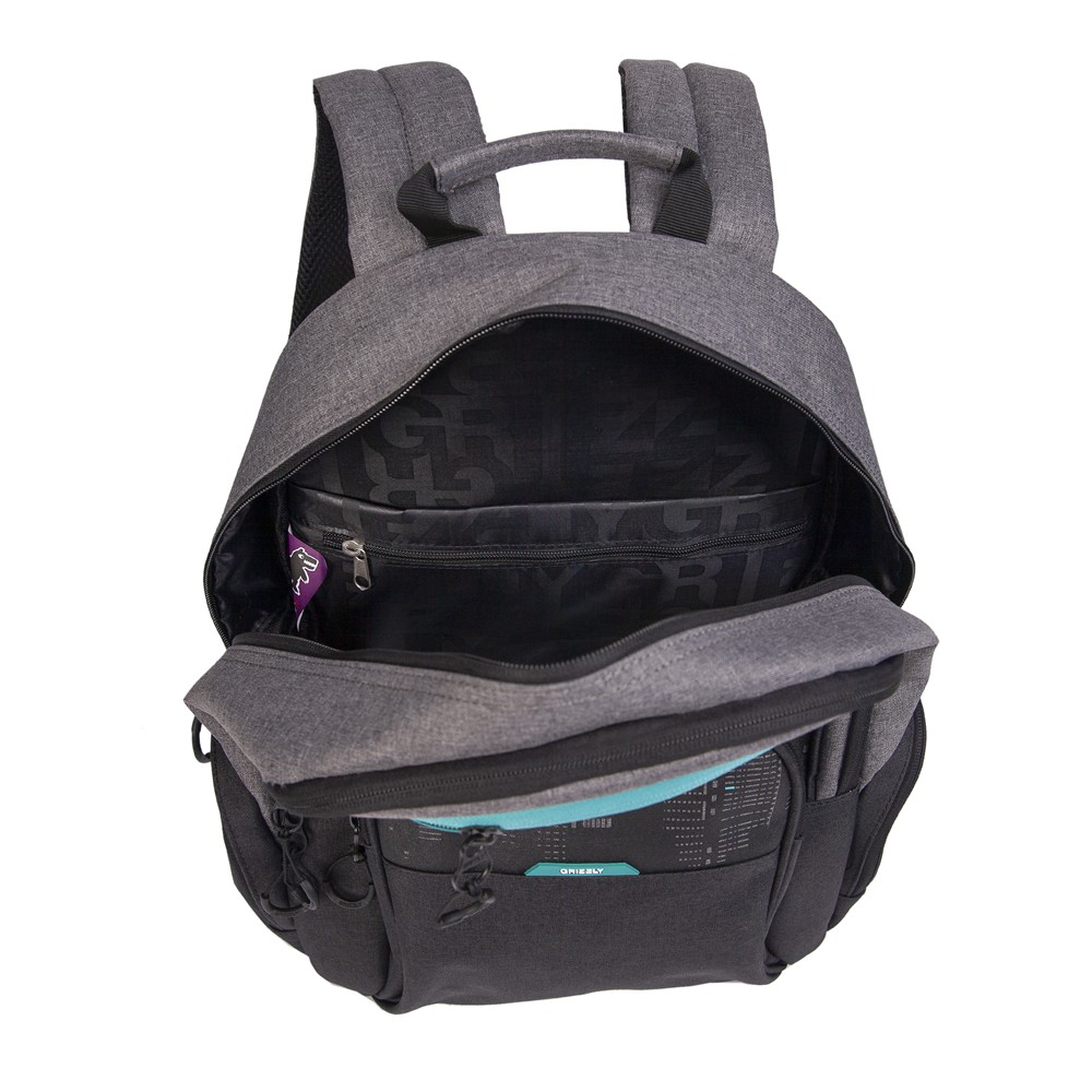 

Рюкзак Grizzly RU-030-4 черный/бирюзовый, RU-030-4