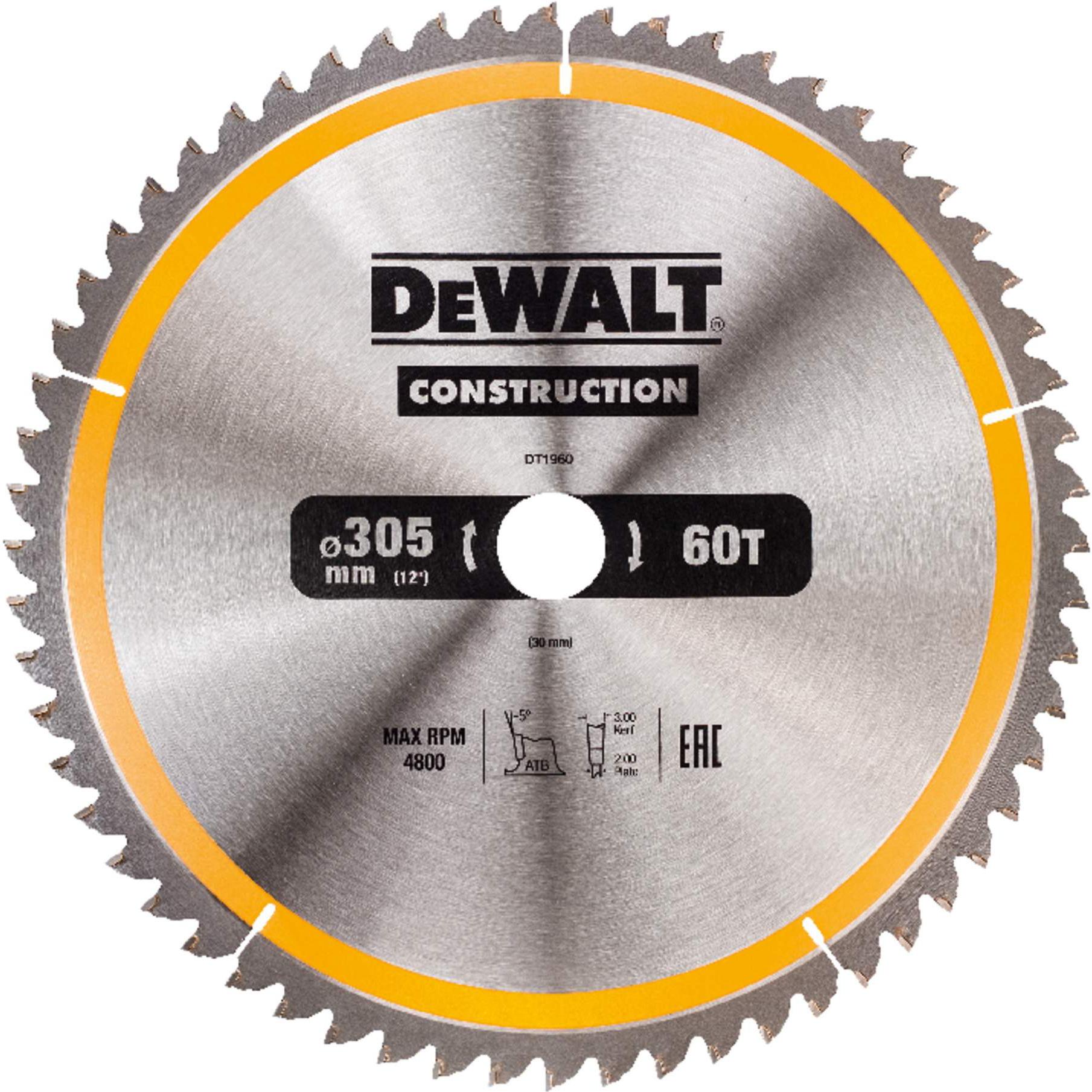 

Диск пильный DeWalt DT1960, DT1960