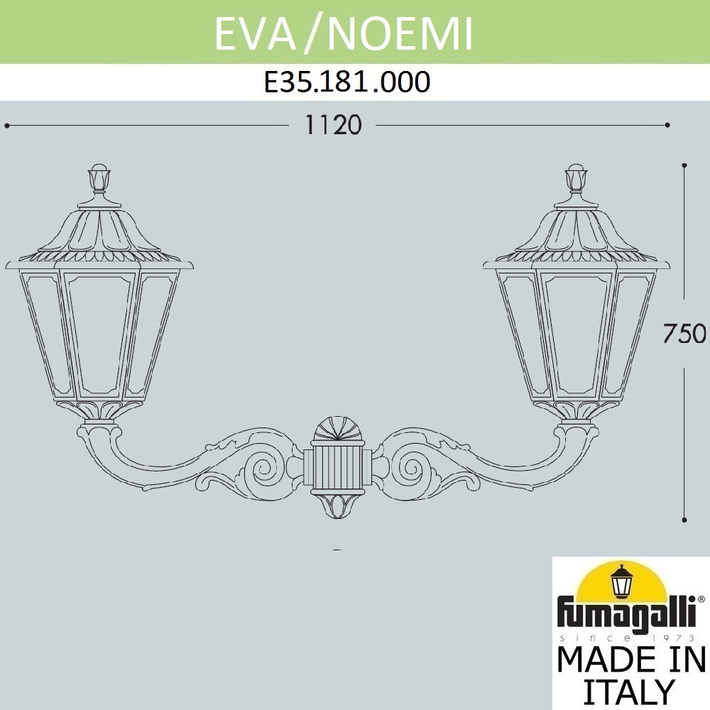 

Уличный настенный светильник Fumagalli E35.181.000.WXH27