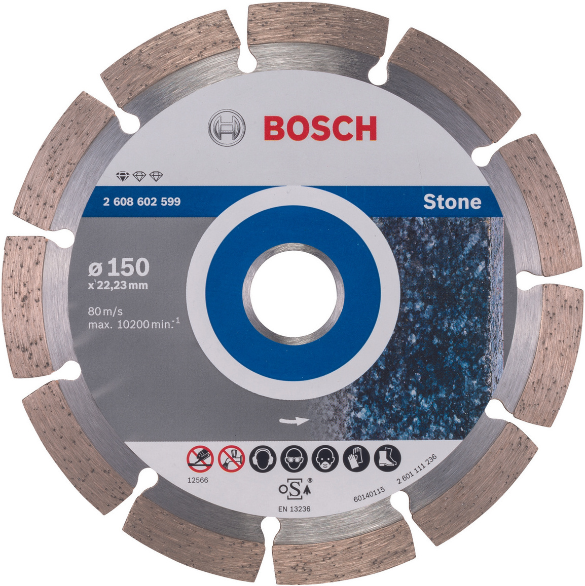 

Алмазный диск Bosch Standard for Stone 150х22.2 мм [2.608.602.599], Алмазный диск Bosch Standard for Stone 150х22.2 мм 2.608.602.599