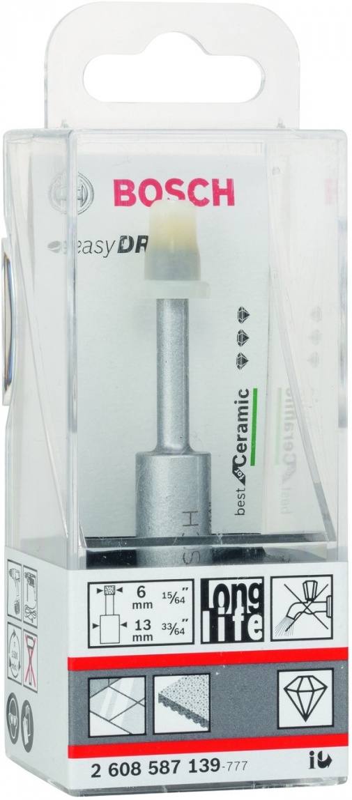 

Алмазное сверло Bosch 2.608.587.139, Алмазное сверло Bosch Easy Dry D6 15/64 33 мм 2.608.587.139