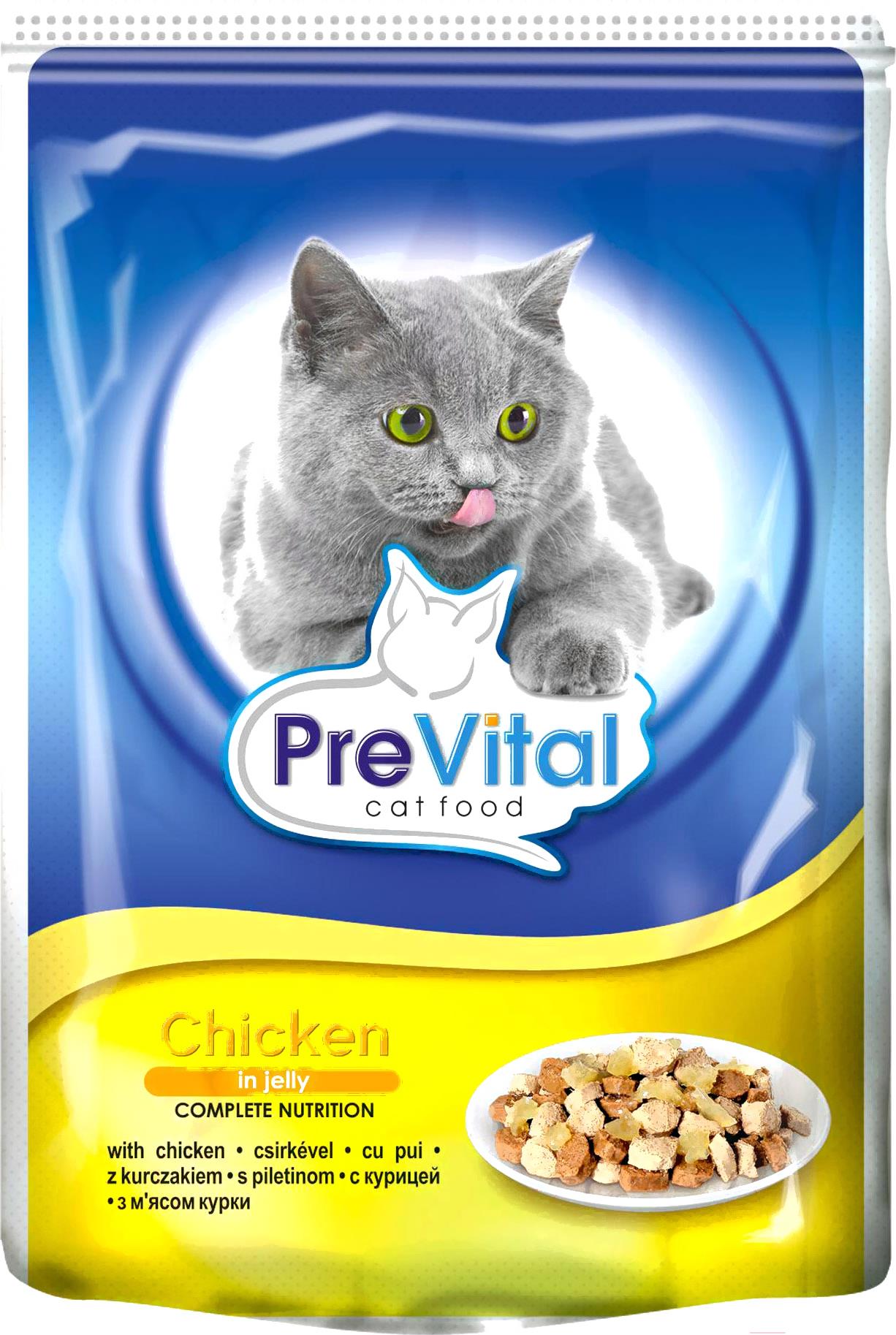 

Корм для кошек Prevital Chicken in jelly (100г), Chicken in jelly 100г