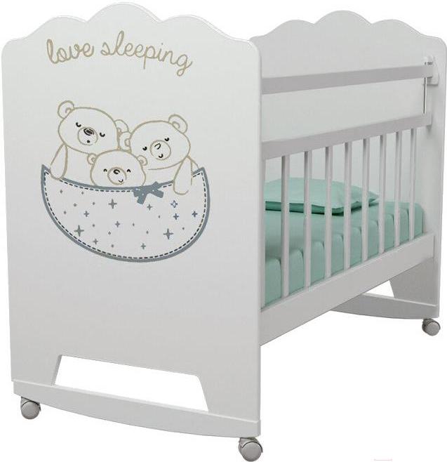 

Детская кроватка VDK Love Sleeping колесо-качалка белый, Love Sleeping колесо-качалка