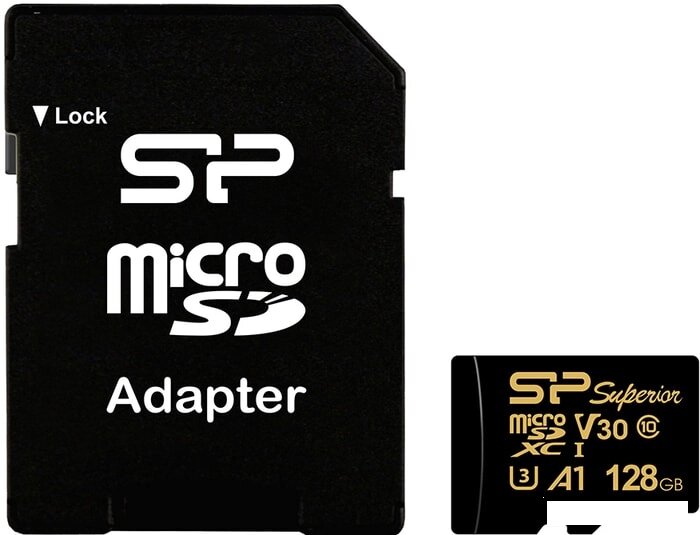 

Карта памяти Silicon-Power microSD 128GB Superior Golden A1 microSDXC [SP128GBSTXDV3V1GSP], Карта памяти Silicon-Power microSD 128GB Superior Golden A1 microSDXC SP128GBSTXDV3V1GSP
