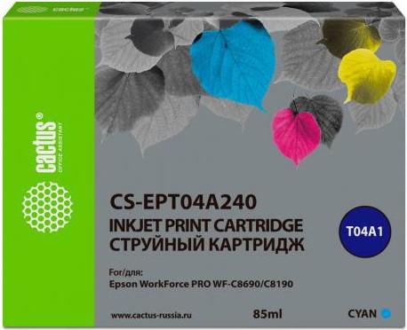

Картридж струйный CACTUS T04A2 голубой (CS-EPT04A240)