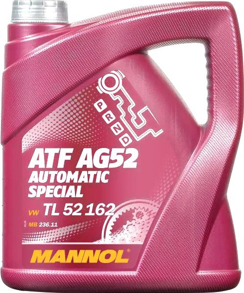 

Трансмиссионное масло Mannol ATF AG52 Automatic Special 4л [MN8211-4], ATF AG52 Automatic Special 4л