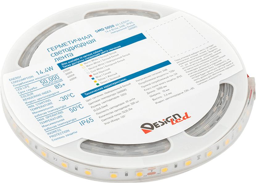 

Светодиодная лента DesignLed Лента светодиодная LUX, 5050, 60 LED/м, 14,4 Вт/м, 24В, IP65, Нейтральный белый (4000K) [DSG560-24-NW-65], Лента светодиодная LUX, 5050, 60 LED/м, 14,4 Вт/м, 24В, IP65, Нейтральный белый (4000K)