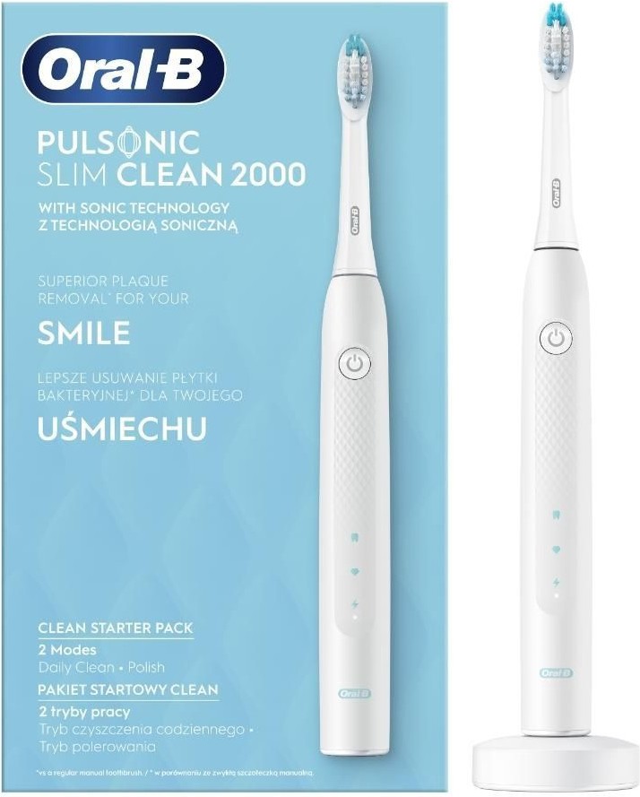 

Электрическая зубная щетка Oral-B Pulsonic Slim Clean 2000 белый