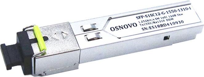 

SFP модуль Osnovo SFP-S1SC12-G-1550-1310, SFP-S1SC12-G-1550-1310