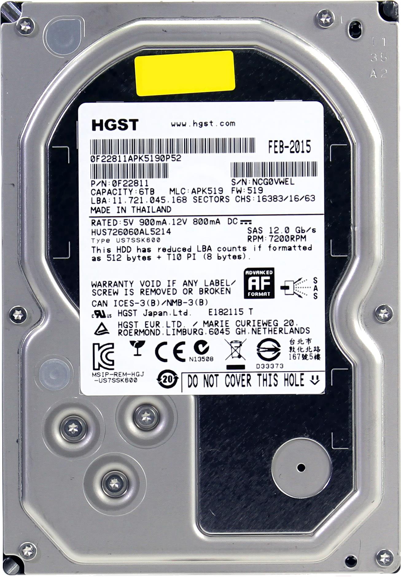 

Жесткий диск Hitachi Ultrastar 7K6000 6TB [HUS726060AL5214], Ultrastar 7K6000 6TB