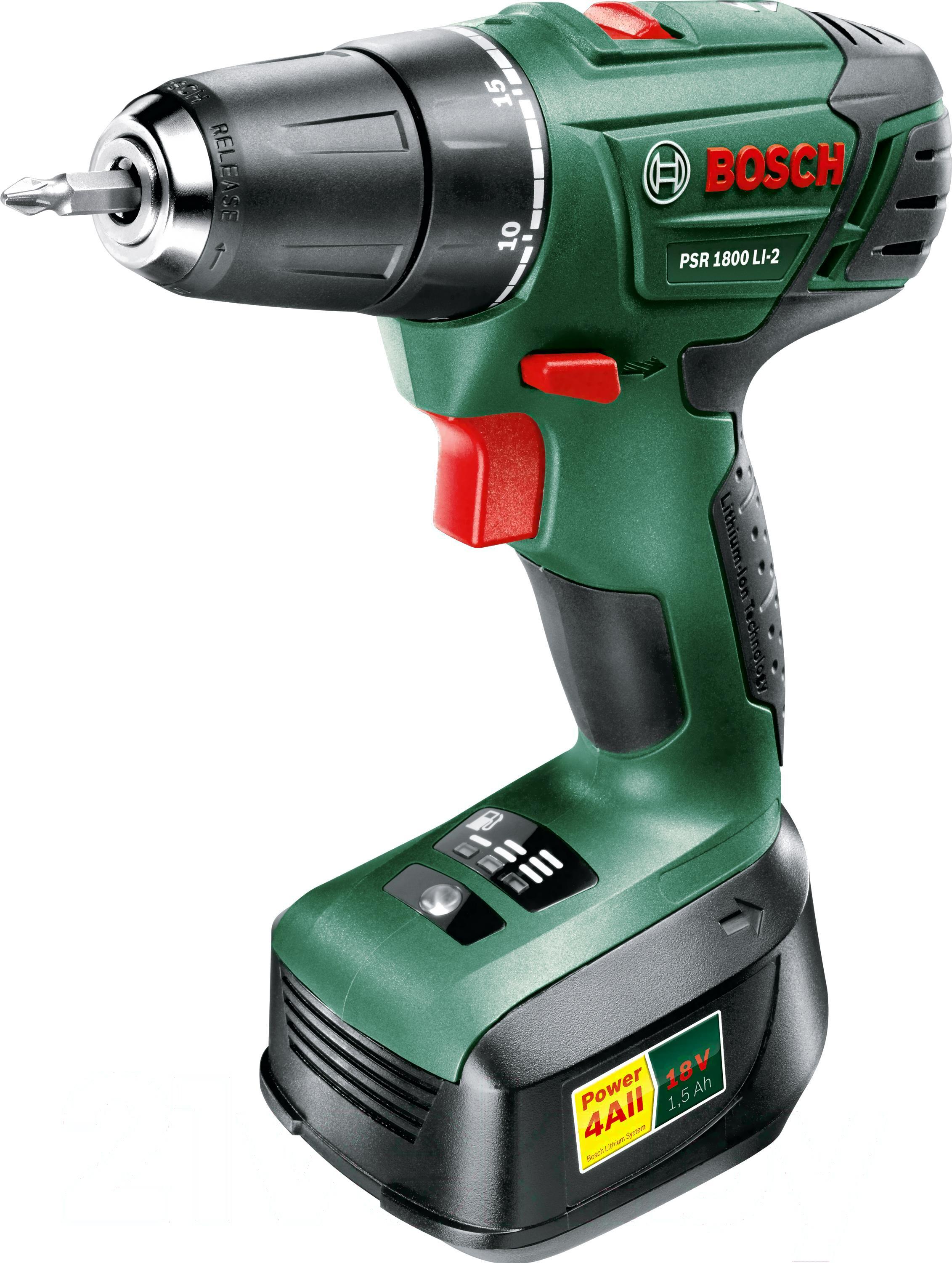 

Дрель-шуруповерт Bosch PSR 1800 Li-2 (06039A3120), Дрель-шуруповерт Bosch PSR 1800 Li-2