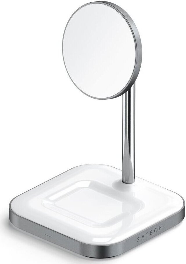 

Беспроводное зарядное устройство Satechi Magnetic 2-in-1 Wireless Charging Stand серый космос [ST-WMCS2M], Беспроводное зарядное устройство Satechi Magnetic 2-in-1 Wireless Charging Stand ST-WMCS2M серый космос