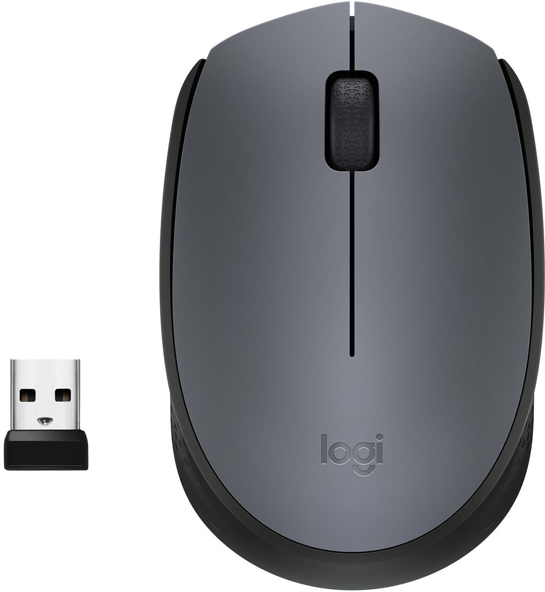 

Мышь Logitech M170 серый/черный оптическая (1000dpi) беспроводная USB (2but)