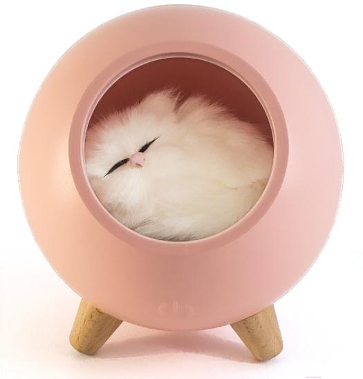 

Ночник Лючия Котенок в домике 129 розовый