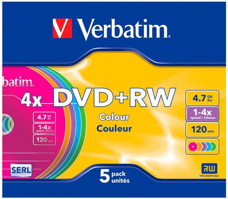 

Оптический диск Verbatim DVD+RW 4.7 Gb 4x Slim Case 5 [43297]