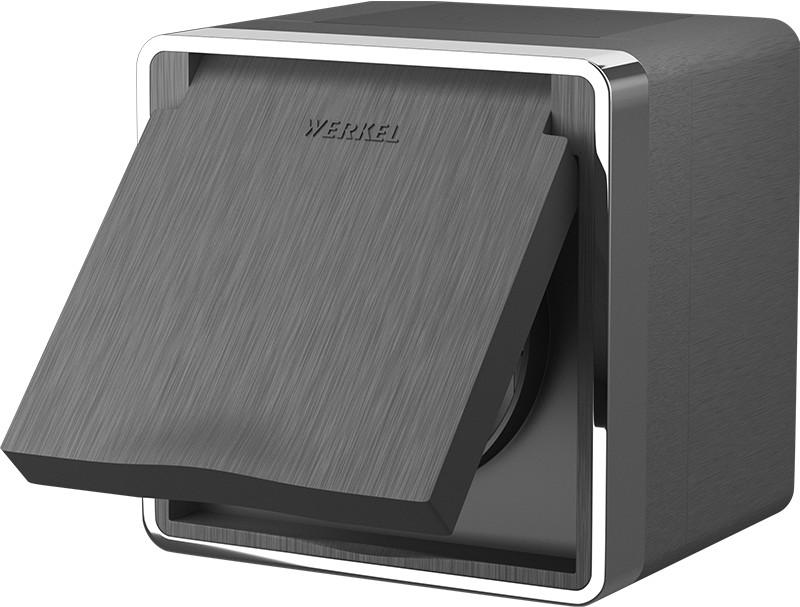 

Розетка Werkel Gallant WL15-02-04 графит рифленый, Gallant WL15-02-04