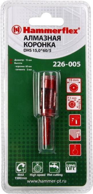 

Алмазная коронка по керамограниту/стеклу Hammer Flex 226-005 [58968], Flex 226-005