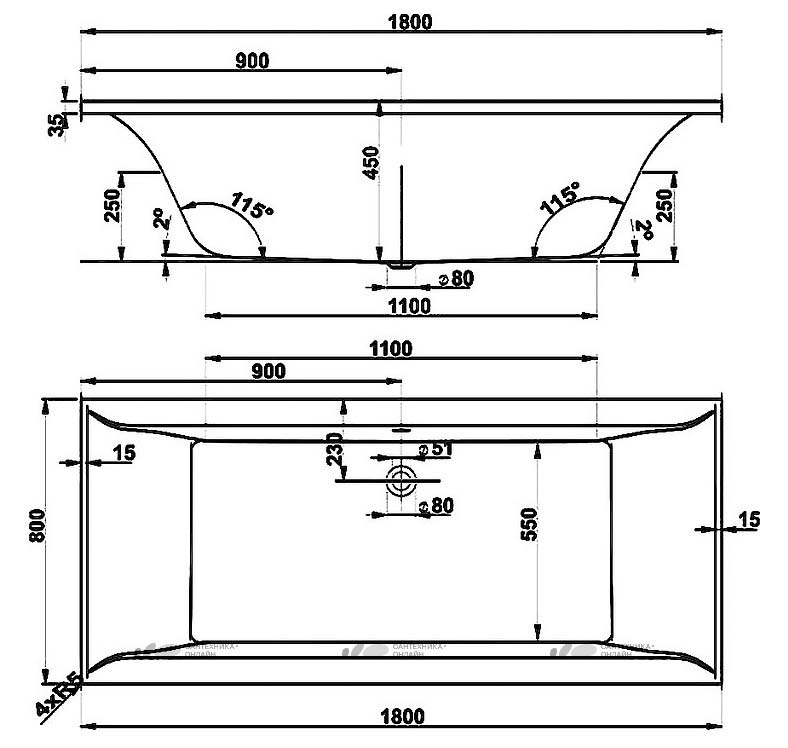 

Ванна VagnerPlast Veronela 180x80 [VPBA180VEA2X-04], Veronela 180x80