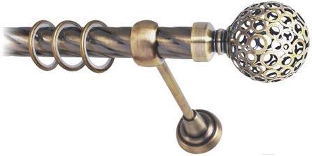 

Карниз Lm Decor Ажур 095 1р витой 25мм 1.6м антик, Ажур 095 1р витой 25мм 1.6м