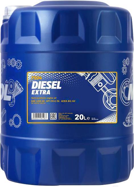 

Моторное масло Mannol Diesel Extra 10W40 CH-4/SL 20л (98517)