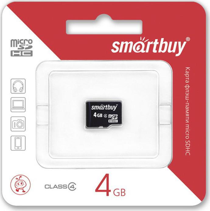 

Карта памяти Smart Buy microSDHC 4GB Сlass 4 (без адаптеров) [SB4GBSDCL4-00], microSDHC 4GB Сlass 4 (без адаптеров)