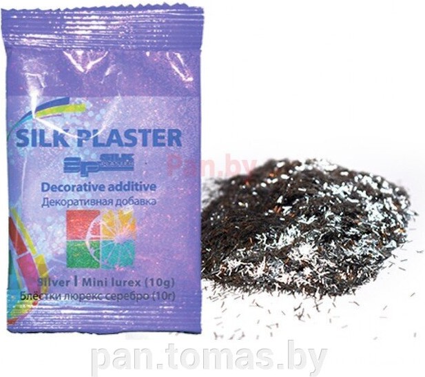 

Жидкие обои Silk Plaster Блестки для жидких обоев Люрекс серебристый