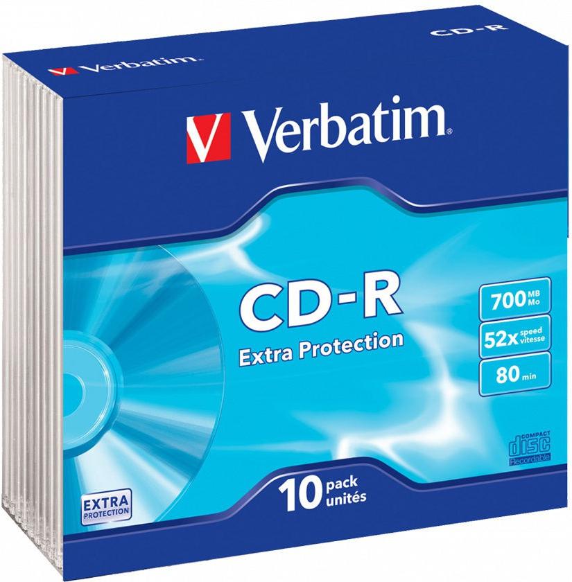 

Оптический диск Verbatim CD-R 700Mb 52x 10 шт Slim case [43415], CD-R 700Mb 52x 10 шт Slim case