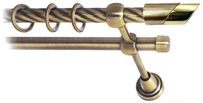 

Карниз Lm Decor Луна 056 2р витой 1.8м антик, Луна 056 2р витой 16мм 1.8м