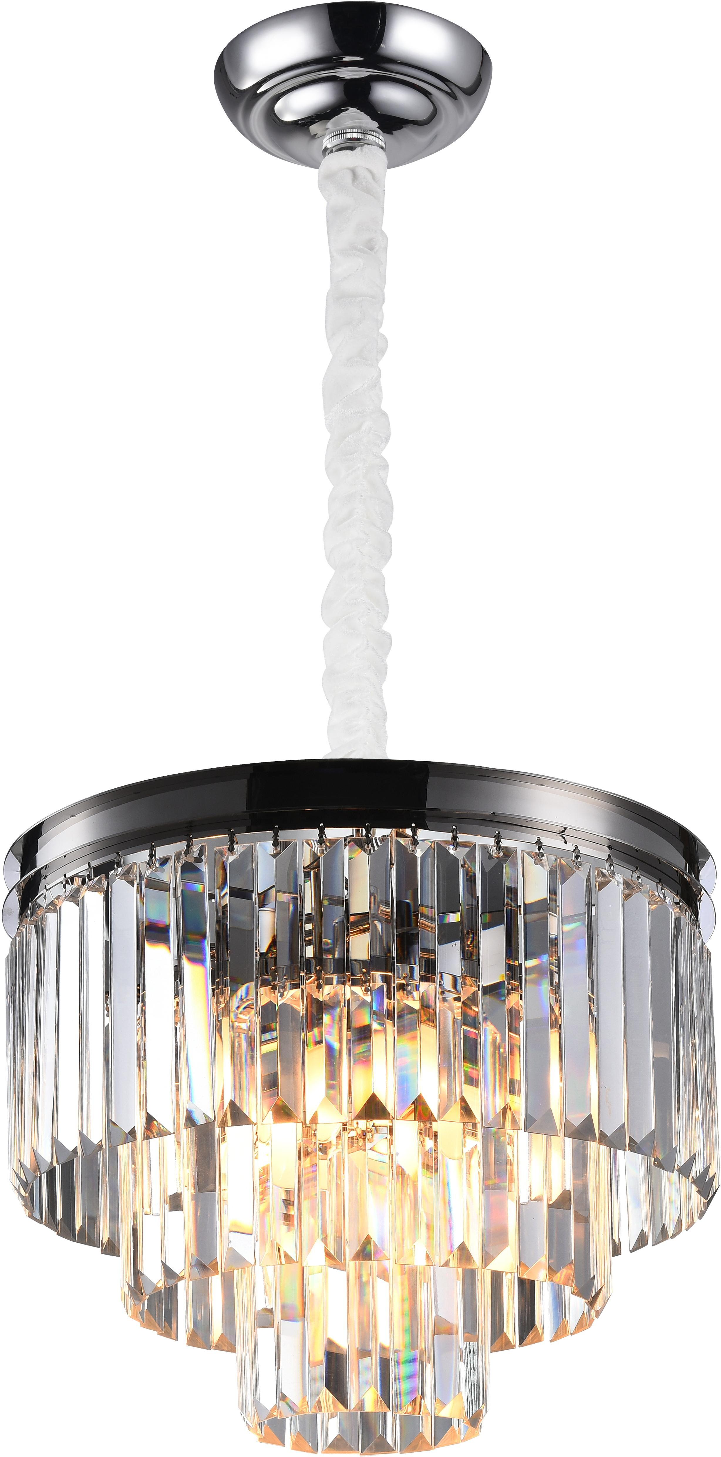 

Подвесная люстра NEWPORT D40*H32/132 cm E14 6*60W Nickel Clear crystal [31106/S nickel], D40*H32/132 cm E14 6*60W