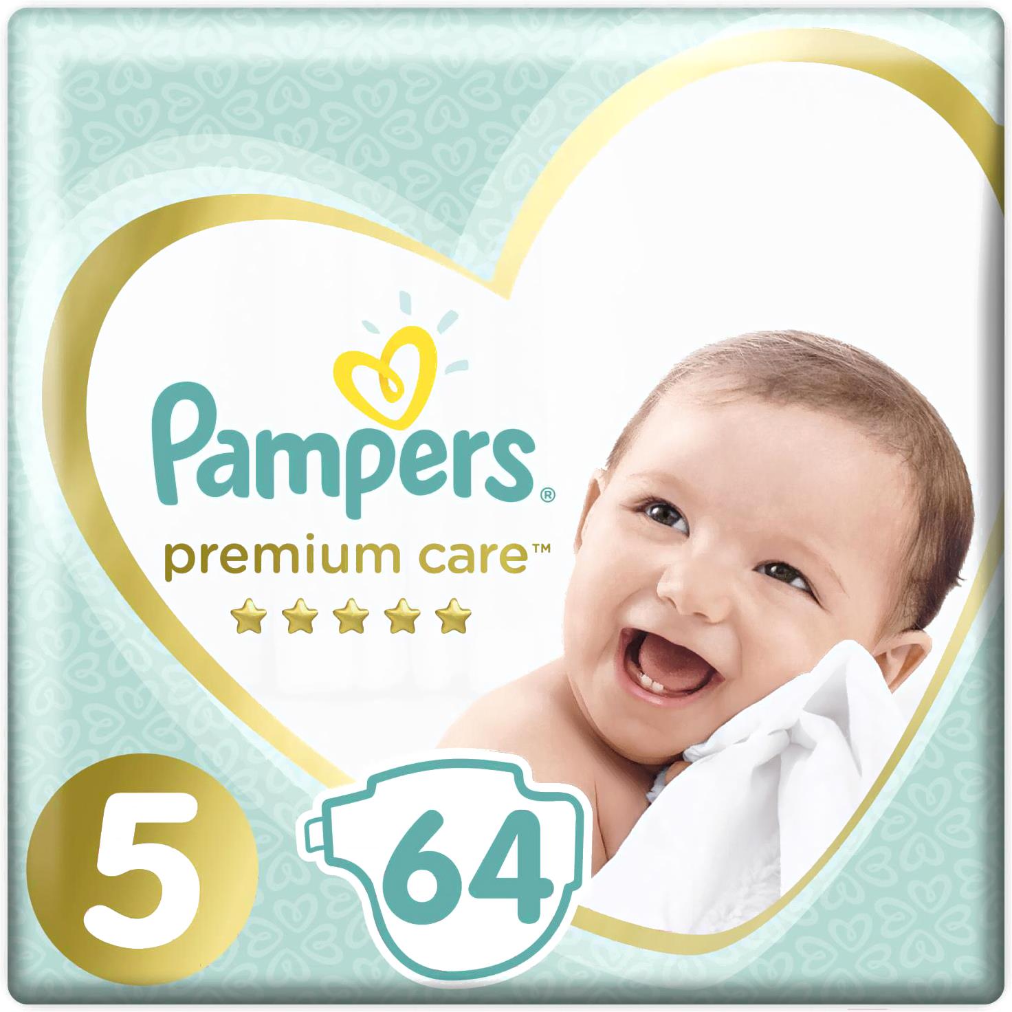 

Подгузники Pampers Premium Care 5 Junior (64шт), Детские подгузники Pampers Premium Care 5 Junior 64шт