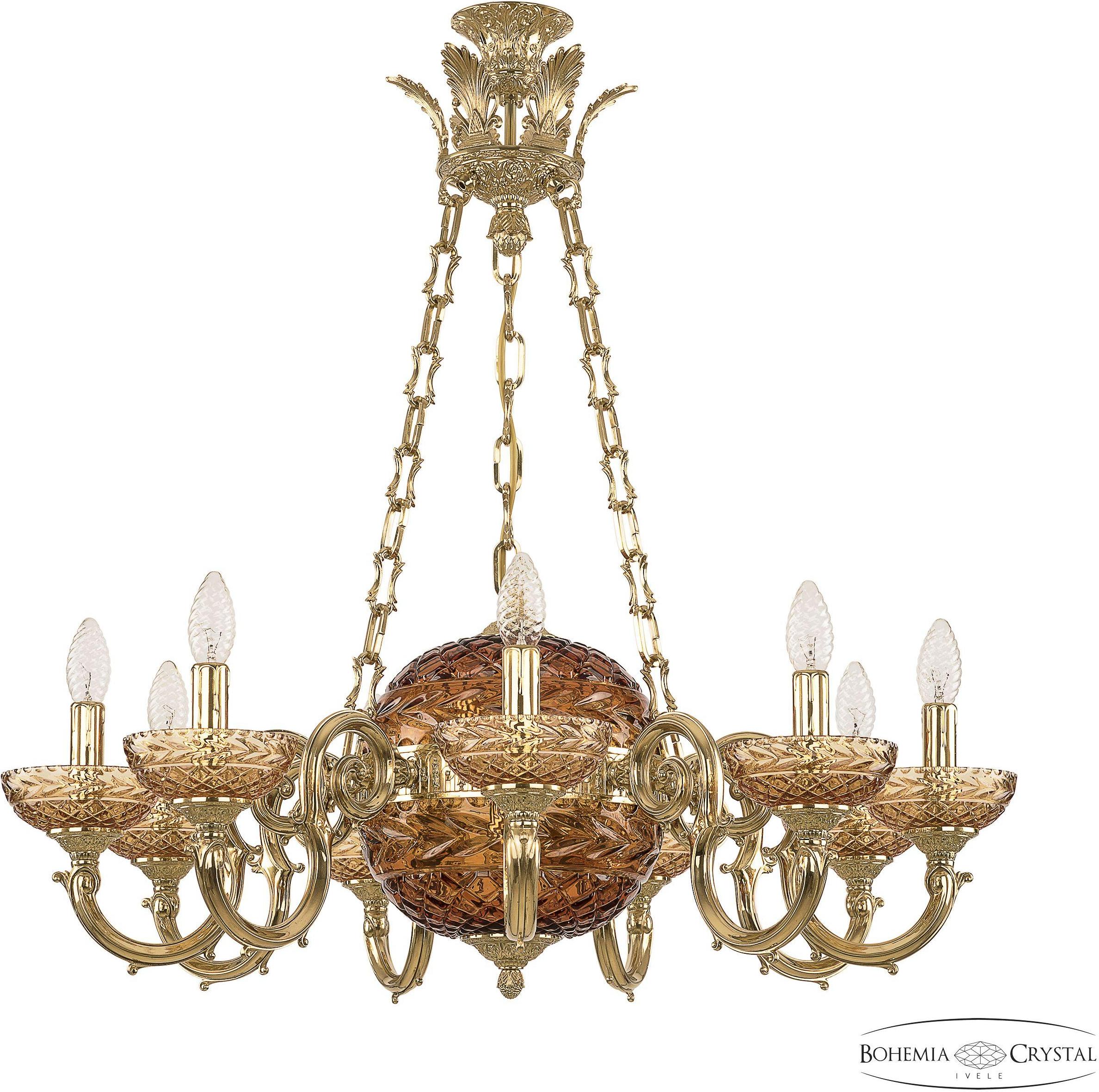 

Подвесная люстра Bohemia Ivele Crystal 72003P/9/210 G P Amber/M-1F Y8