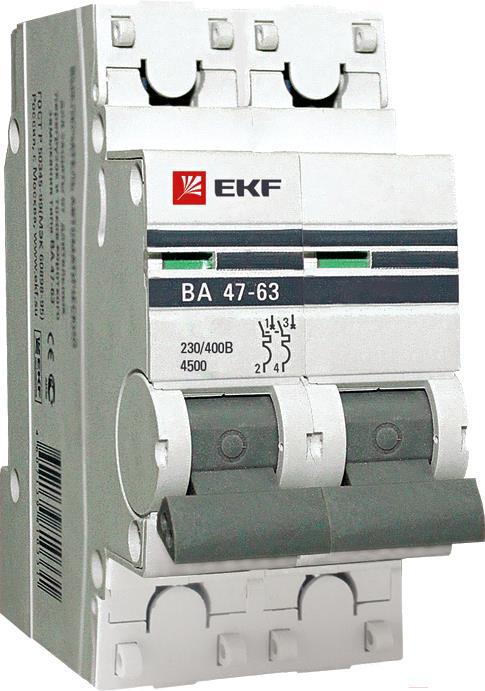 

Выключатель автоматический EKF ВА 47-63 2Р 8А (C) PROxima, Выключатель нагрузки EKF ВА 47-63 2Р 8А (C) PROxima mcb4763-2-08C-pro