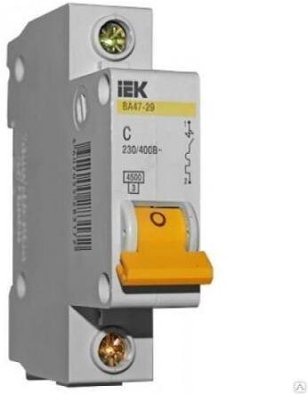 

Выключатель автоматический IEK ВА47-29 1Р 16А 4.5кА [MVA20-1-016-D], Выключатель нагрузки IEK ВА47-29 1Р 16А 4.5кА MVA20-1-016-D