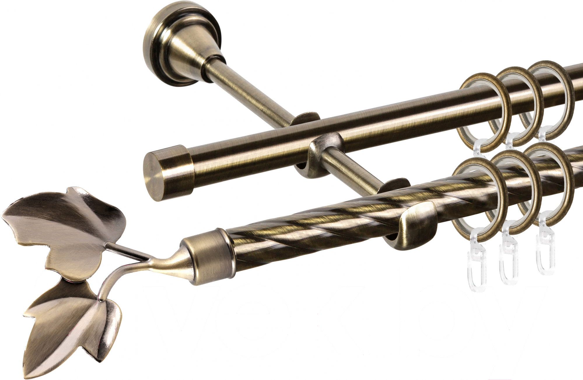

Карниз АС ФОРОС Grace D16K/16Г + наконечники Лист ветка 2.4м антик