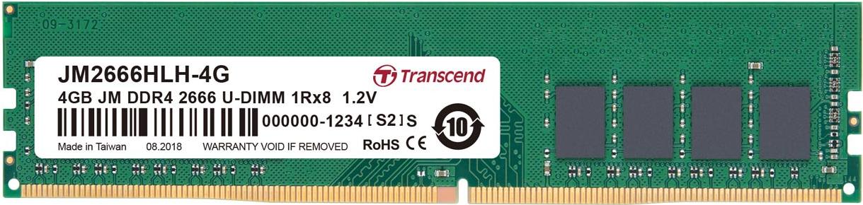 

Оперативная память Transcend JetRam 4GB DDR4 PC4-21300 JM2666HLH-4G, Оперативная память Transcend JM DDR4 2666Mhz U-DIMM JM2666HLH-4G