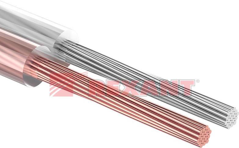 

Кабель Rexant 2х1.00 мм² SILICON 100 м акустический прозрачный [01-6305], 2х1.00 мм² SILICON 100 м акустический