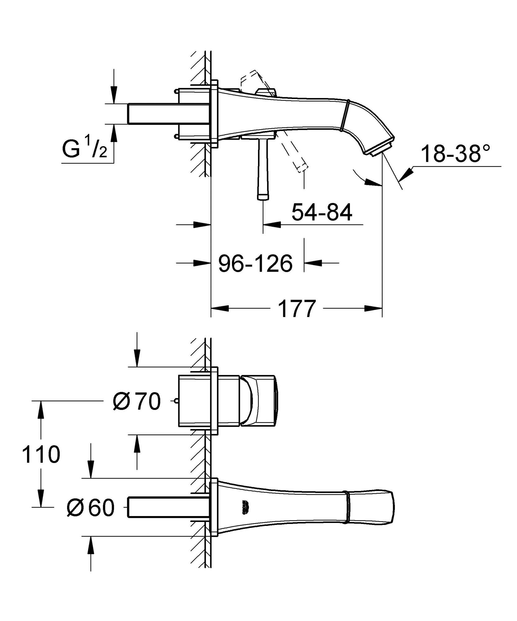 

Смеситель Grohe Grandera на 2 отверстия, для 23319 [19929000], Grandera на 2 отверстия, для 23319