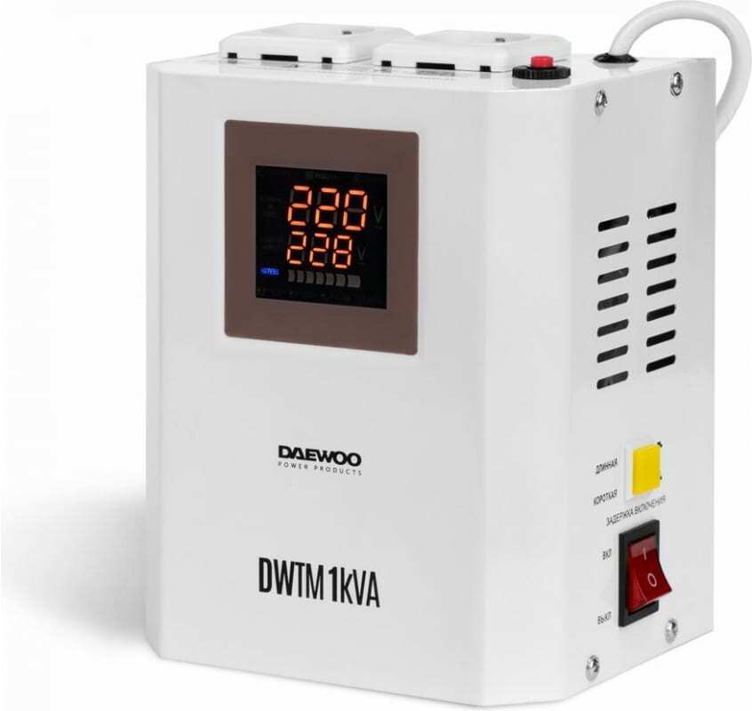 

Стабилизатор напряжения Daewoo DW-TM1KVA, Сетевой фильтр Daewoo DW-TM1KVA