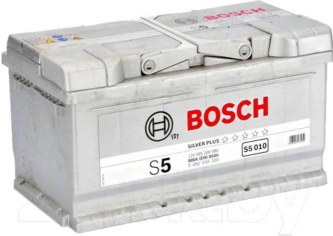 

Автомобильный аккумулятор Bosch S5 010 585 200 080 / 0092S50100 (85 А/ч), S5 010 585200080 85 А/ч