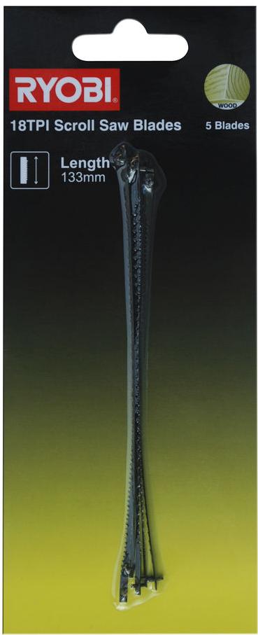 

Пилка для лобзика RYOBI SSB18TPI 5шт [5132002898], SSB18TPI 5шт